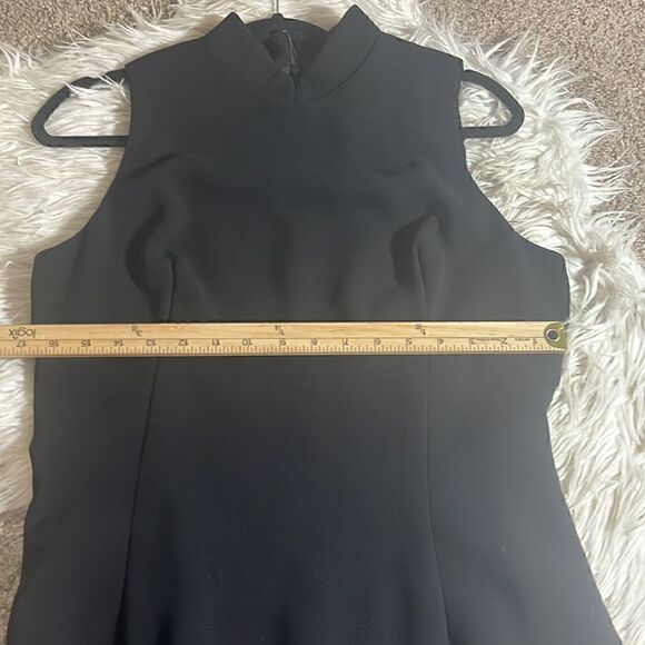 Vintage Mica Dress Womens Size 10 Black sheath midi mandarin collar made in USA - Picture 9 of 11